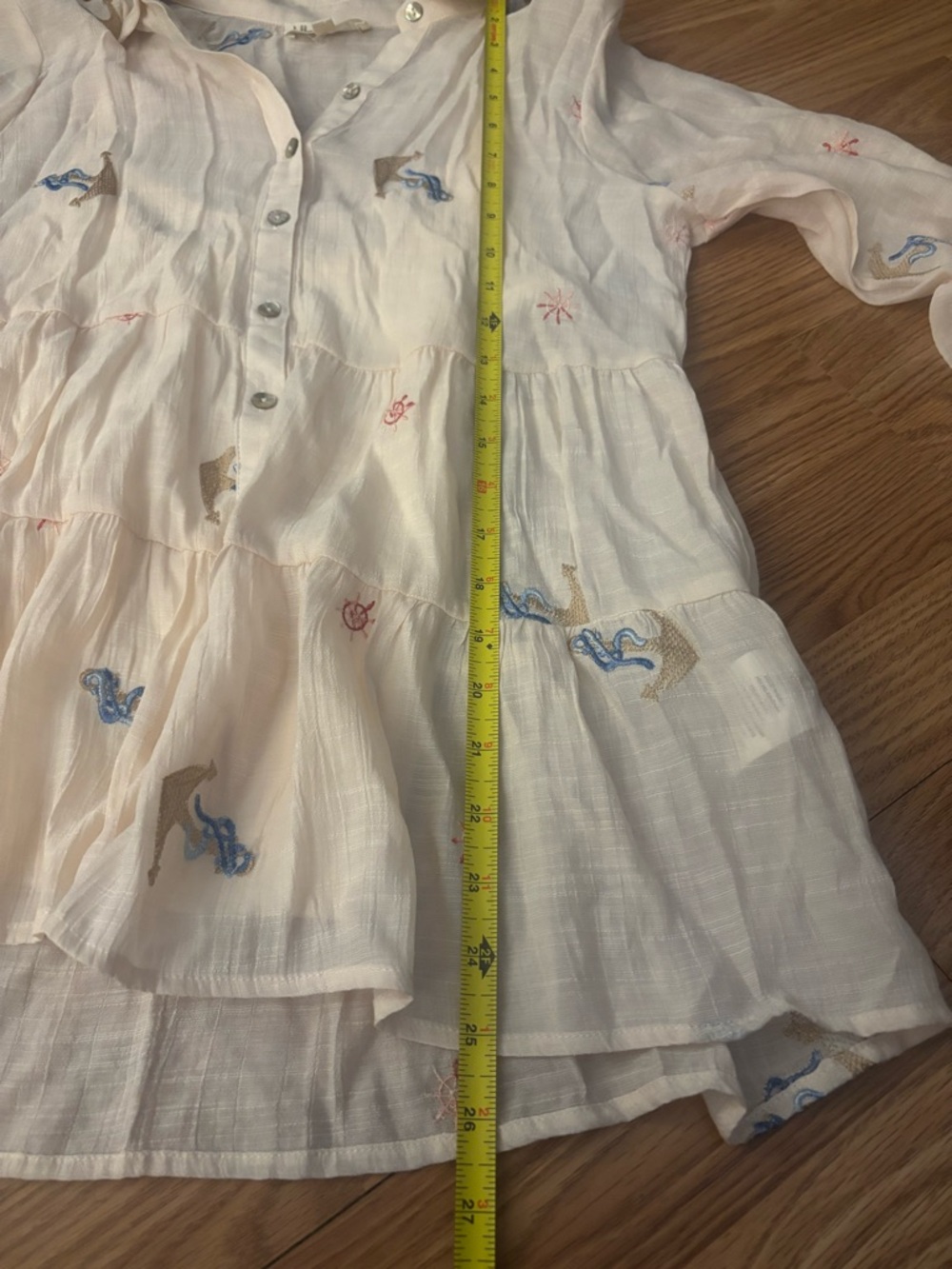 Hope Springs Anchor Sailing Embroidered Tiered Button-Down Shirt Size Small - Picture 5 of 9